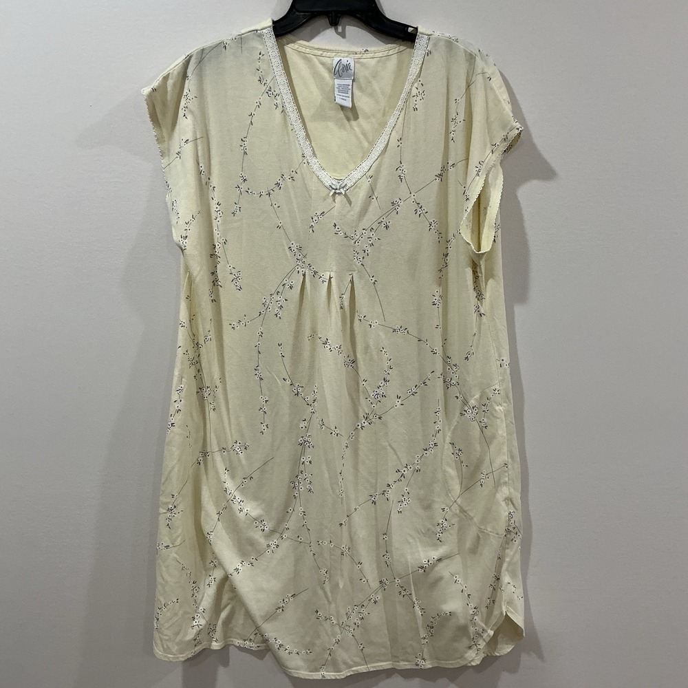 Aria Nightgown Butter Yellow Size Large Spring Summer Floral Cottagecore